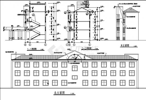 二套乡政府办公楼建筑设计施工cad图纸(含说明)