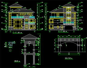 高级别墅CAD建筑施工图设计平面图下载 CAD图纸图片大全 编号 18703879